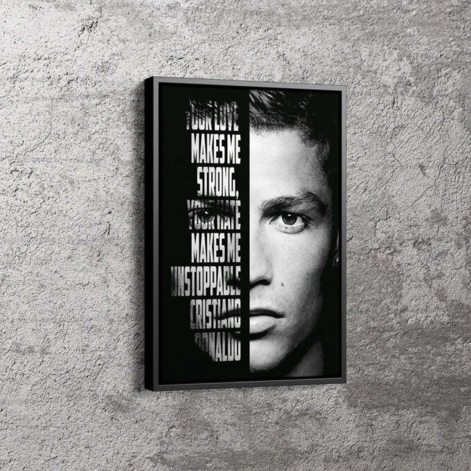 Cristiano Ronaldo Soccer Player Canvas Unique Design Wall Art Print Hand Made Ready to Hang Custom Design