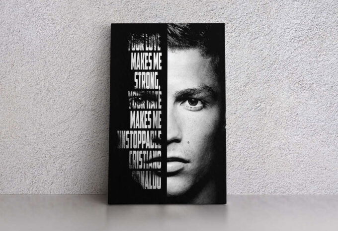 Cristiano Ronaldo Soccer Player Canvas Unique Design Wall Art Print Hand Made Ready to Hang Custom Design