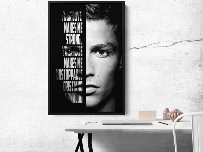 Cristiano Ronaldo Soccer Player Canvas Unique Design Wall Art Print Hand Made Ready to Hang Custom Design