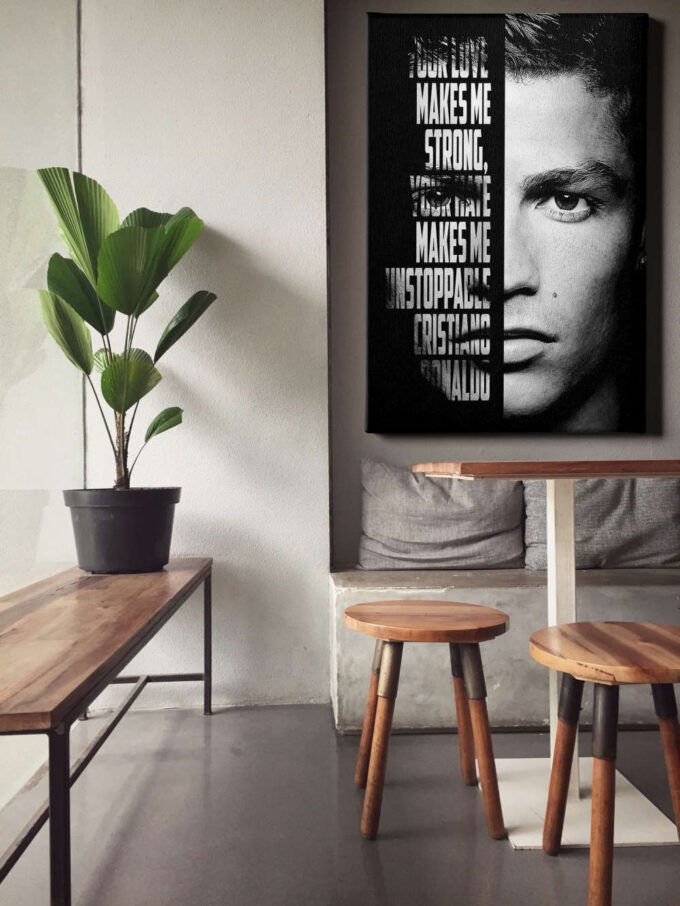 Cristiano Ronaldo Soccer Player Canvas Unique Design Wall Art Print Hand Made Ready to Hang Custom Design