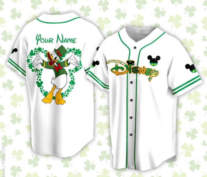 Custom Saint Patrick Day Disneyland Baseball Jersey Personalized Stitch St Patrick Family Vacation Trip Jersey For Baseball Lovers