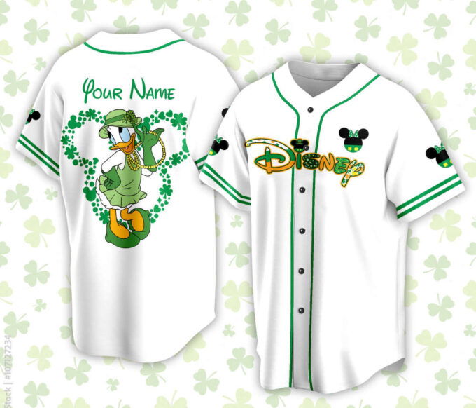Custom Saint Patrick Day Disneyland Baseball Jersey Personalized Stitch St Patrick Family Vacation Trip Jersey For Baseball Lovers