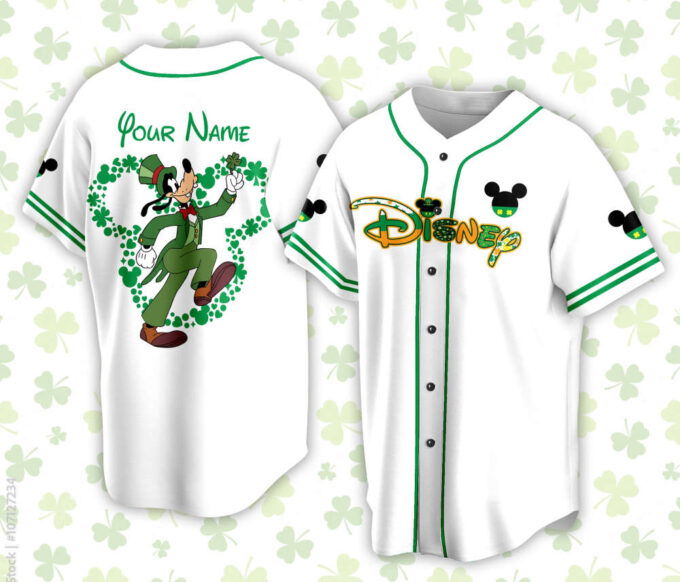 Custom Saint Patrick Day Disneyland Baseball Jersey Personalized Stitch St Patrick Family Vacation Trip Jersey For Baseball Lovers