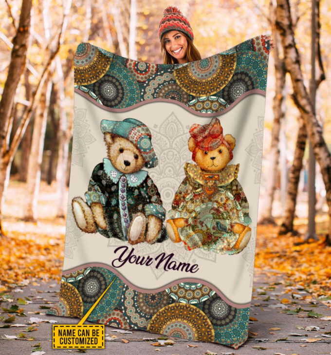 Customized Name Teddy Bear Blanket