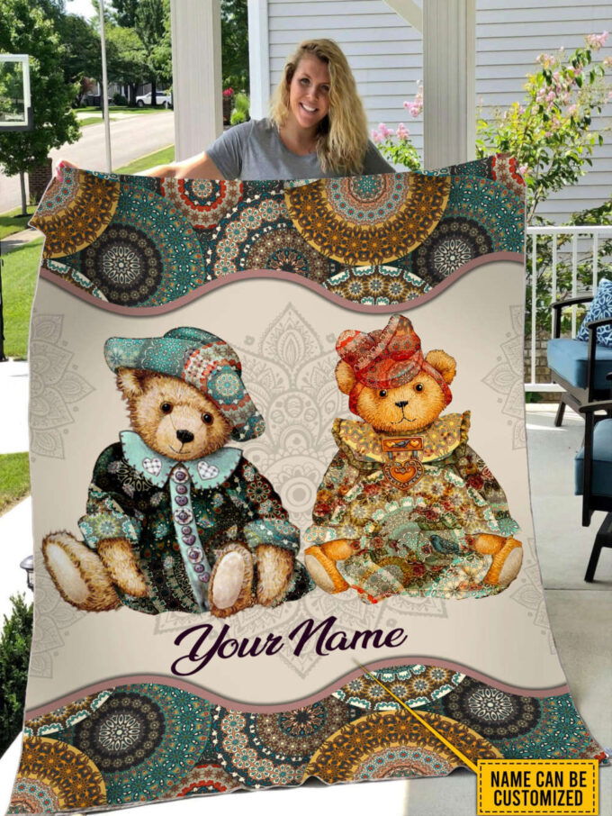 Customized Name Teddy Bear Blanket