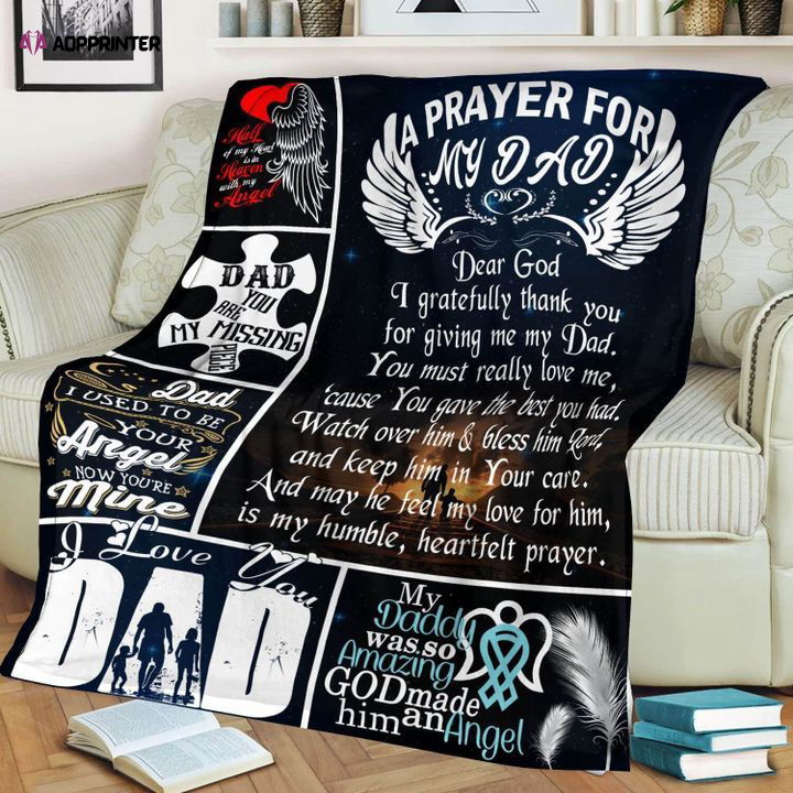 Dad Blanket, Father’s Day Gift For Dad, A Prayer For My Dad Sherpa Blanket Dad Blanket, Father’s Day Gift For Dad, A Prayer For My Dad Sherpa Blanket