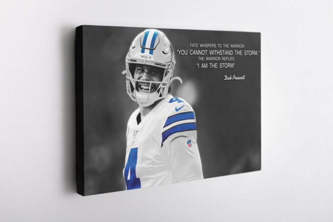 Dak Prescott Quote Poster  Dallas Cowboys Football Canvas Unique Design Wall Art Print Hand Made Ready to Hang Custom Design