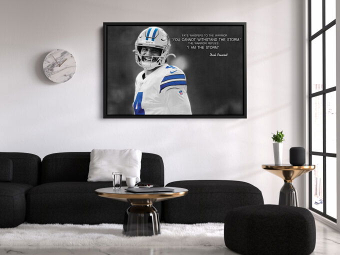 Dak Prescott Quote Poster  Dallas Cowboys Football Canvas Unique Design Wall Art Print Hand Made Ready to Hang Custom Design