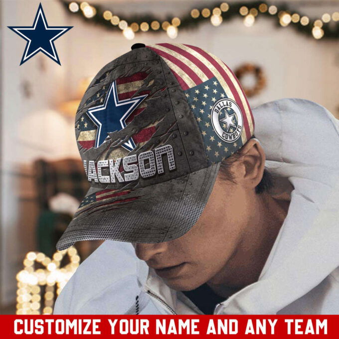 Dallas Cowboys Custom Name Classic, Baseball Caps
