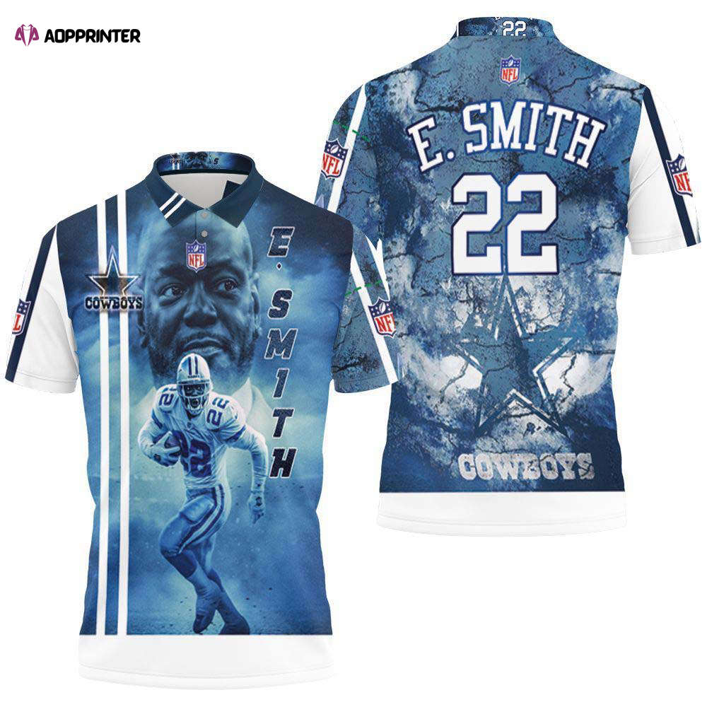 Dallas Cowboys Emmitt Smith 22 3D Polo Shirt, Gift For Fan Dallas Cowboys Emmitt Smith 22 3D Polo Shirt, Gift For Fan