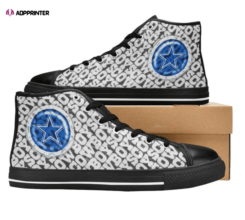 Dallas Cowboys NFL Football Custom Canvas High Top Shoes Dallas Cowboys NFL Football Custom Canvas High Top Shoes