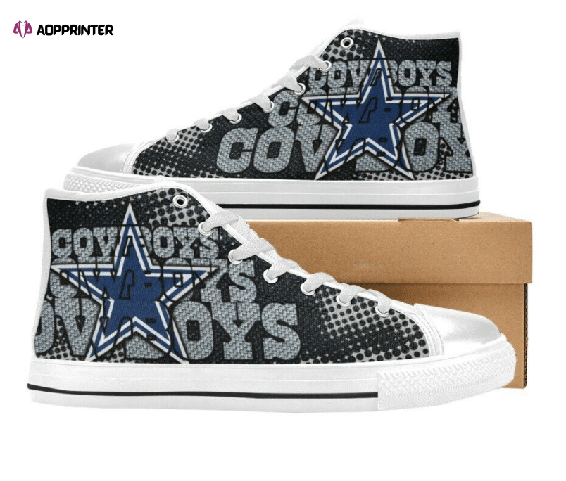Dallas Cowboys NFL Football Custom Canvas High Top Shoes Dallas Cowboys NFL Football Custom Canvas High Top Shoes