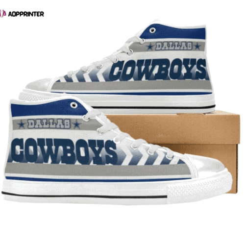 Cart 2 Dallas Cowboys NFL Football Custom Canvas High Top Shoes