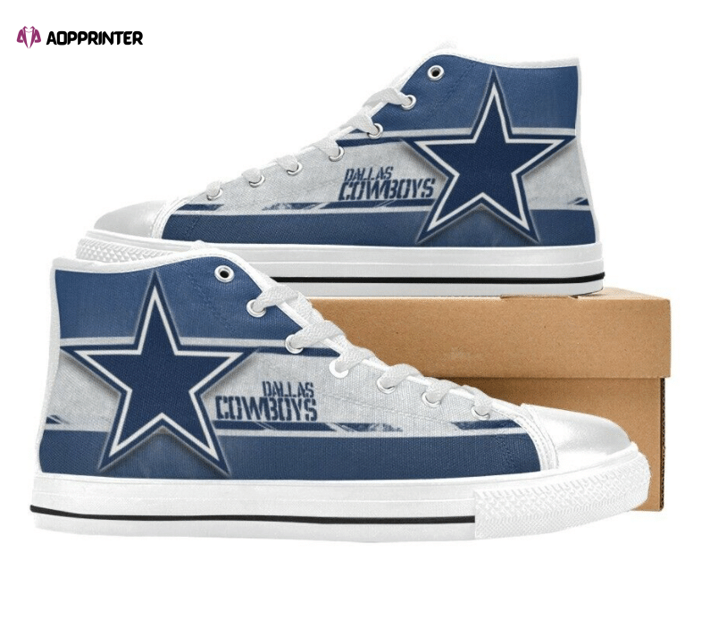 Dallas Cowboys NFL Football Custom Canvas High Top Shoes Dallas Cowboys NFL Football Custom Canvas High Top Shoes