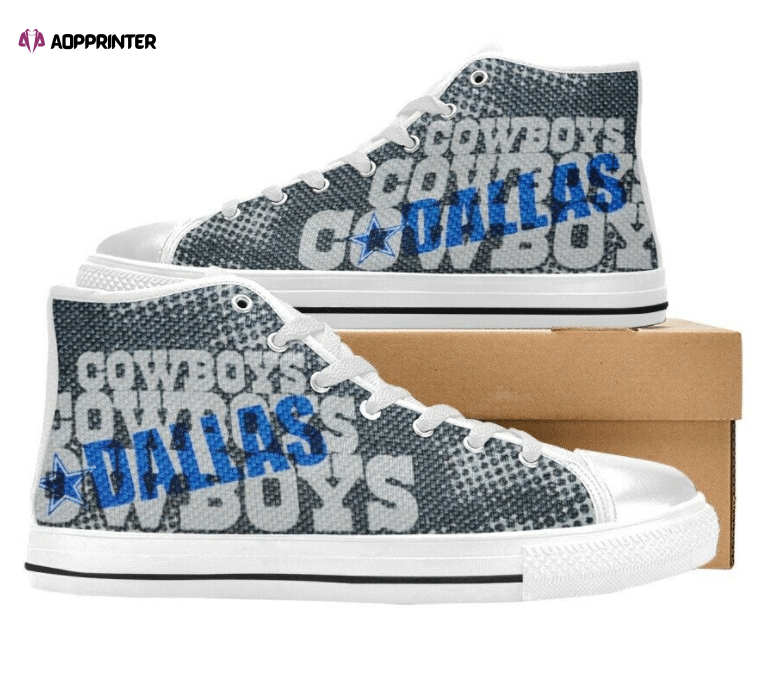 Dallas Cowboys NFL Football Custom Canvas High Top Shoes HT1132 Dallas Cowboys NFL Football Custom Canvas High Top Shoes HT1132