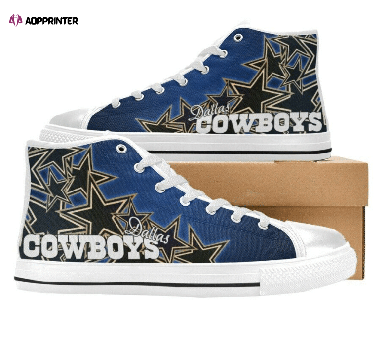 Dallas Cowboys NFL Football Custom Canvas High Top Shoes HT1151 Dallas Cowboys NFL Football Custom Canvas High Top Shoes HT1151