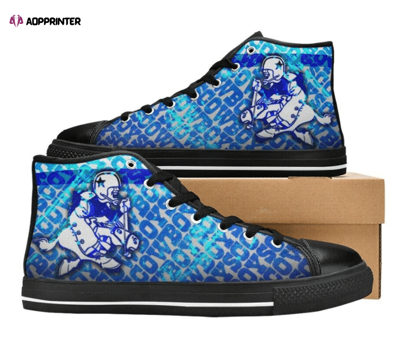 Dallas Cowboys NFL Football Custom Canvas High Top Shoes HT1153 Dallas Cowboys NFL Football Custom Canvas High Top Shoes HT1153