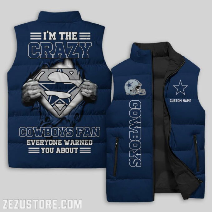 Dallas Cowboys NFL Sleeveless Puffer Jacket Custom For Fans Gifts
