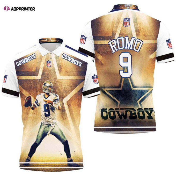 Dallas Cowboys Tony Romo 9 3D Polo Shirt, Gift For Fan