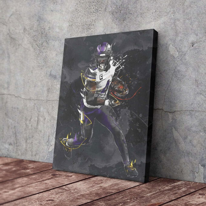 Dalvin Cook Art Minnesota Vikings NFL Canvas Wall Art Home Decor Framed Poster Man Cave Gift