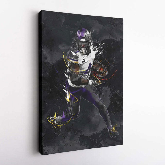 Dalvin Cook Art Minnesota Vikings NFL Canvas Wall Art Home Decor Framed Poster Man Cave Gift