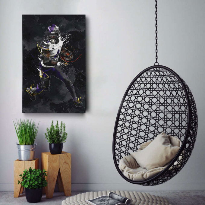 Dalvin Cook Art Minnesota Vikings NFL Canvas Wall Art Home Decor Framed Poster Man Cave Gift