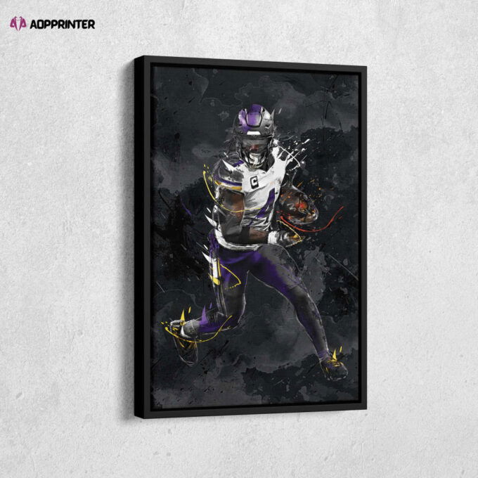 Dalvin Cook Art Minnesota Vikings NFL Canvas Wall Art Home Decor Framed Poster Man Cave Gift