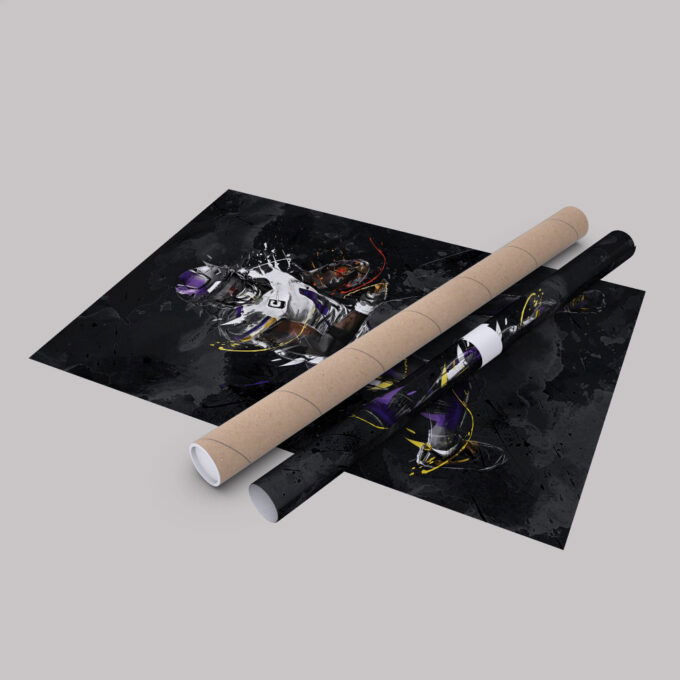 Dalvin Cook Art Minnesota Vikings NFL Canvas Wall Art Home Decor Framed Poster Man Cave Gift