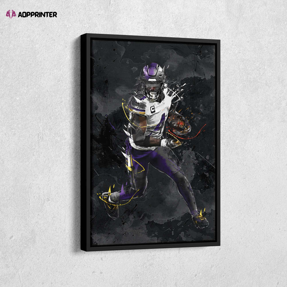 Dalvin Cook Art Minnesota Vikings NFL Canvas Wall Art Home Decor Framed Poster Man Cave Gift Dalvin Cook Art Minnesota Vikings NFL Canvas Wall Art Home Decor Framed Poster Man Cave Gift