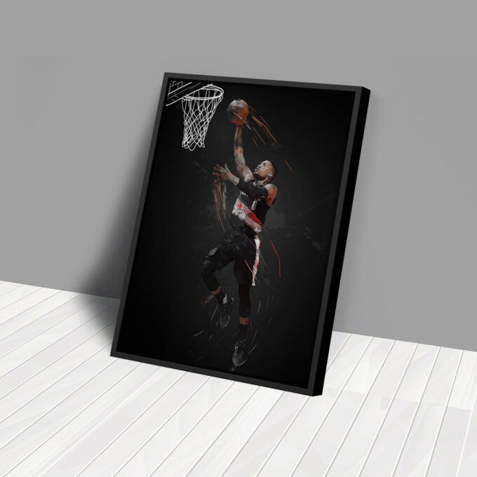 Damian Lillard Art Portland Trail Blazers NBA Wall Art Home Decor Hand Made Poster Canvas Print