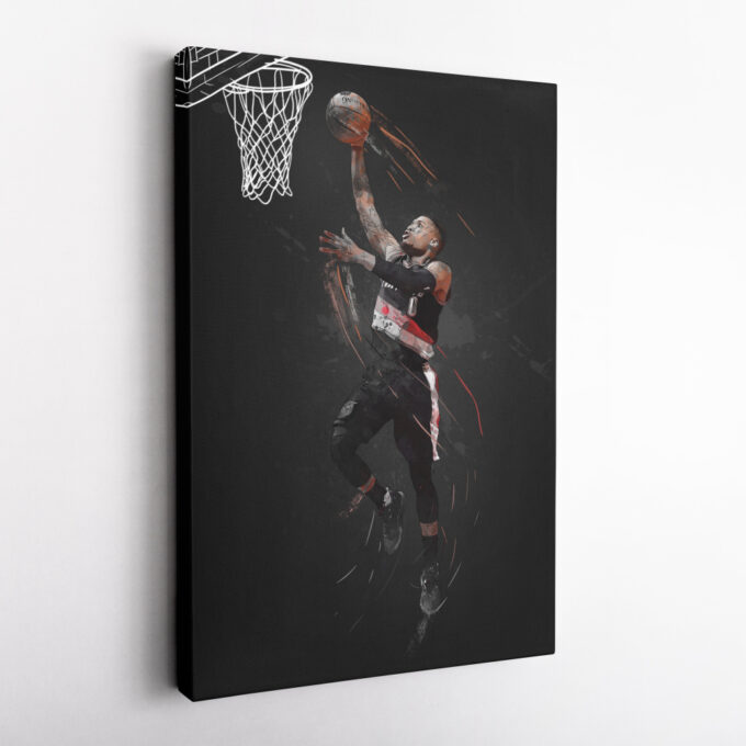 Damian Lillard Art Portland Trail Blazers NBA Wall Art Home Decor Hand Made Poster Canvas Print