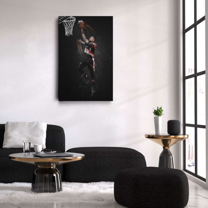 Damian Lillard Art Portland Trail Blazers NBA Wall Art Home Decor Hand Made Poster Canvas Print