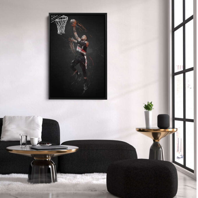 Damian Lillard Art Portland Trail Blazers NBA Wall Art Home Decor Hand Made Poster Canvas Print