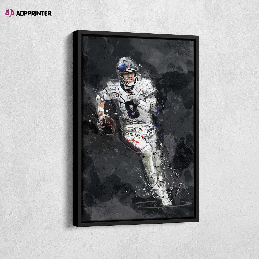 Daniel Jones Art New York Giants NFL Canvas Wall Art Home Decor Framed Poster Man Cave Gift Daniel Jones Art New York Giants NFL Canvas Wall Art Home Decor Framed Poster Man Cave Gift