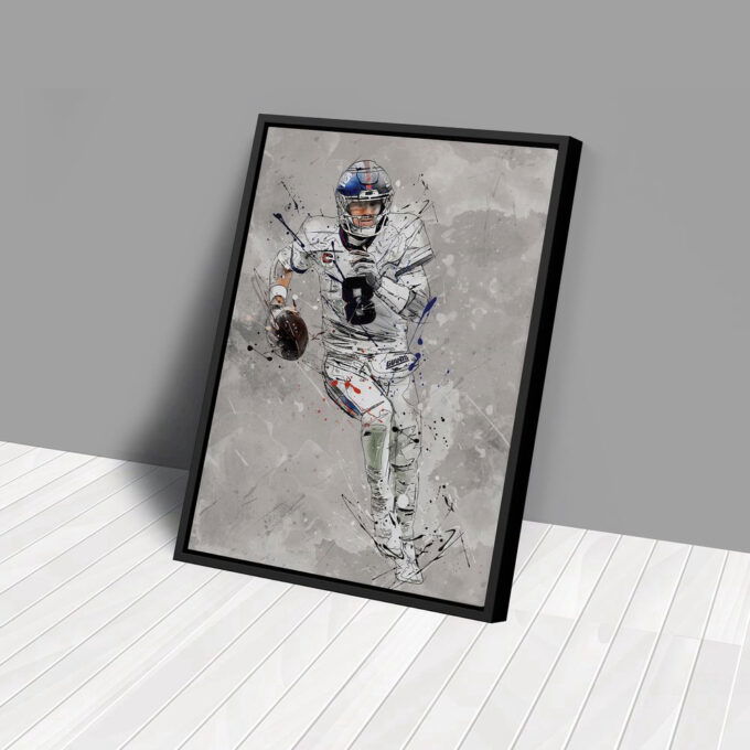Daniel Jones Poster: New York Giants NFL Canvas Wall Art for Man Caves – Perfect Home Decor & Gift