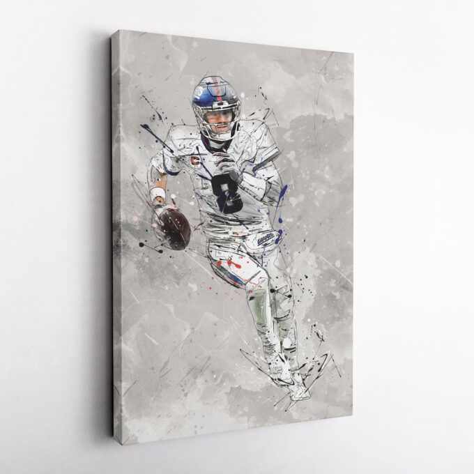Daniel Jones Poster: New York Giants NFL Canvas Wall Art for Man Caves – Perfect Home Decor & Gift