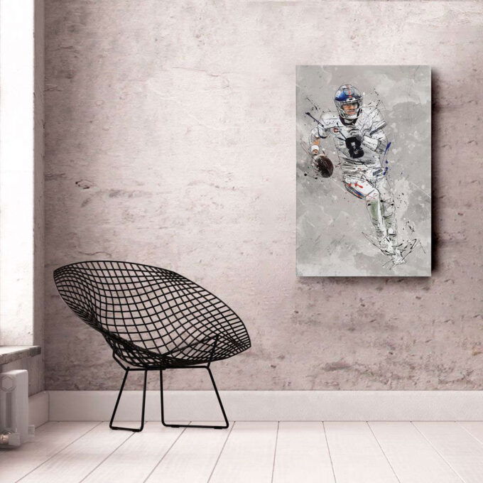Daniel Jones Poster: New York Giants NFL Canvas Wall Art for Man Caves – Perfect Home Decor & Gift