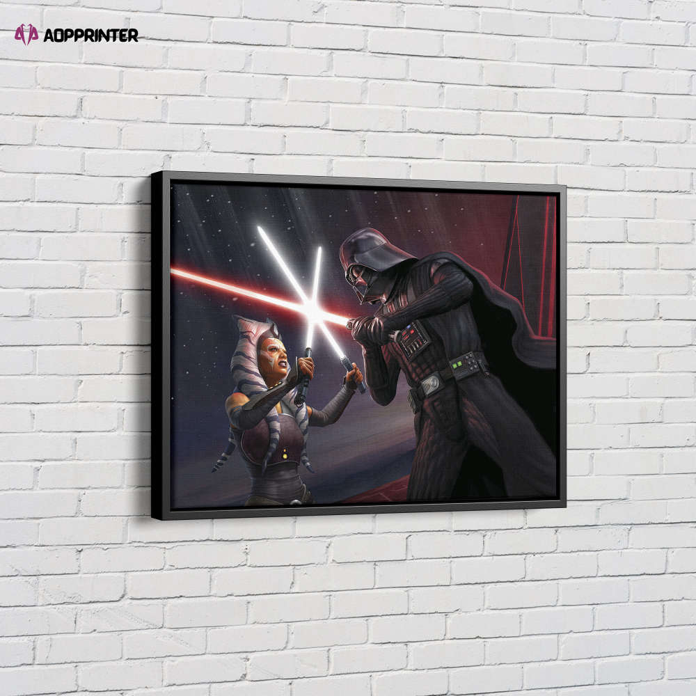 Darth Vader Vs Ahsoka Tano Poster Starwars Canvas Unique Design Wall Art Print Hand Made Ready to Hang Custom Design Darth Vader Vs Ahsoka Tano Poster Starwars Canvas Unique Design Wall Art Print Hand Made Ready to Hang Custom Design