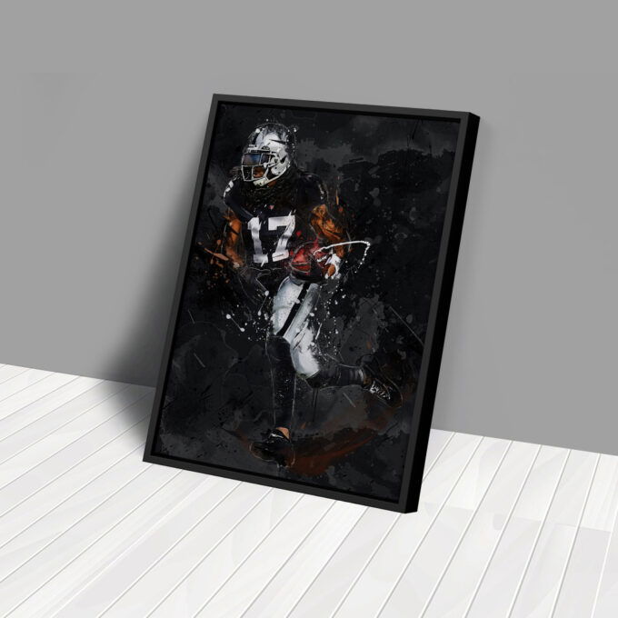 Davante Adams Art Las Vegas Raiders NFL Canvas Wall Art Home Decor Framed Poster Man Cave Gift