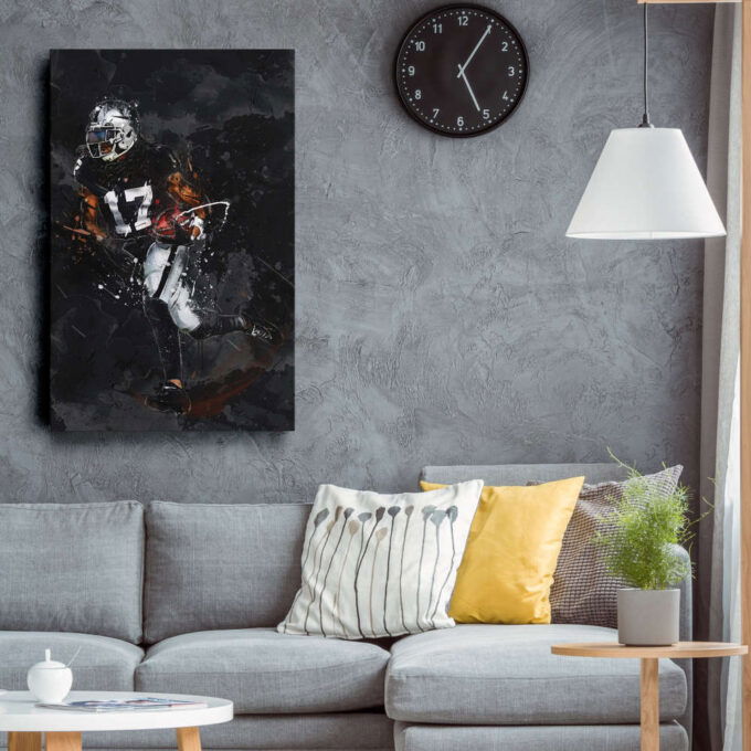 Davante Adams Art Las Vegas Raiders NFL Canvas Wall Art Home Decor Framed Poster Man Cave Gift