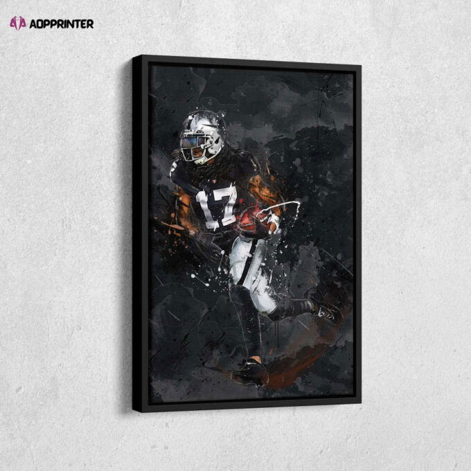 Davante Adams Art Las Vegas Raiders NFL Canvas Wall Art Home Decor Framed Poster Man Cave Gift