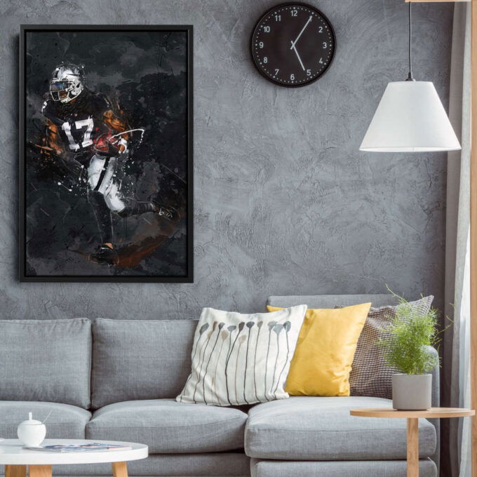 Davante Adams Art Las Vegas Raiders NFL Canvas Wall Art Home Decor Framed Poster Man Cave Gift