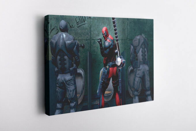 Deadpool Comparing Poster Marvel Comics Canvas Unique Design Wall Art Print Hand Made Ready to Hang Custom Design