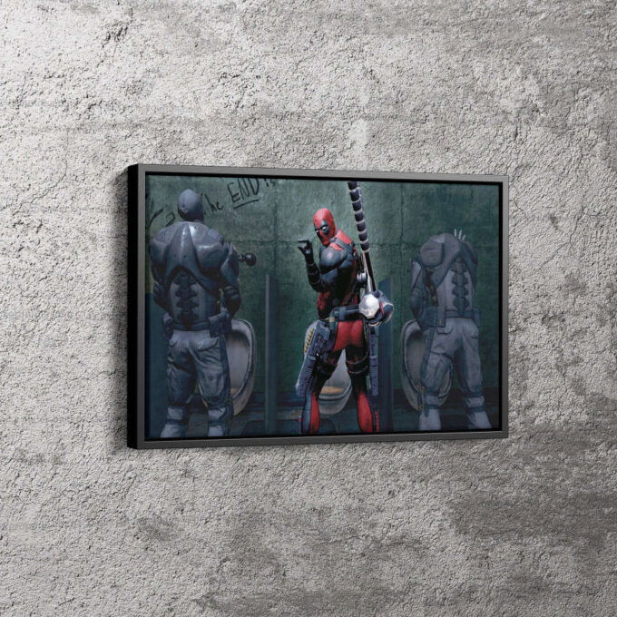 Deadpool Comparing Poster Marvel Comics Canvas Unique Design Wall Art Print Hand Made Ready to Hang Custom Design