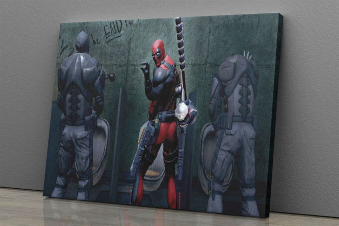 Deadpool Comparing Poster Marvel Comics Canvas Unique Design Wall Art Print Hand Made Ready to Hang Custom Design