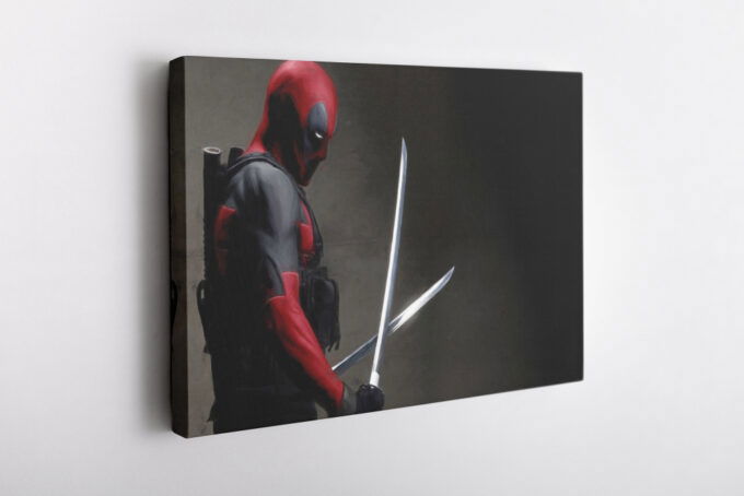 Deadpool Sword Poster Marvel Comics Canvas Unique Design Wall Art Print Hand Made Ready to Hang Custom Design