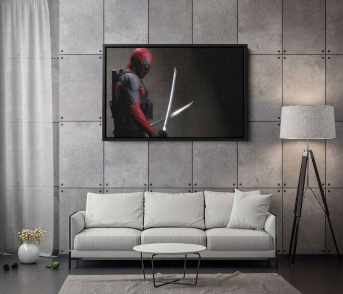 Deadpool Sword Poster Marvel Comics Canvas Unique Design Wall Art Print Hand Made Ready to Hang Custom Design
