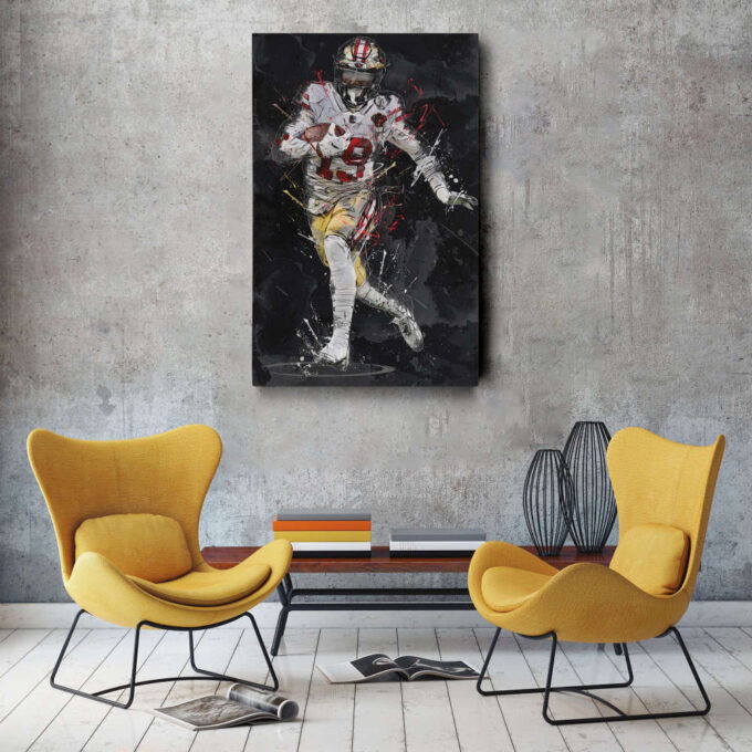Deebo Samuel Art San Francisco 49ers NFL Canvas Wall Art Home Decor Framed Poster Man Cave Gift