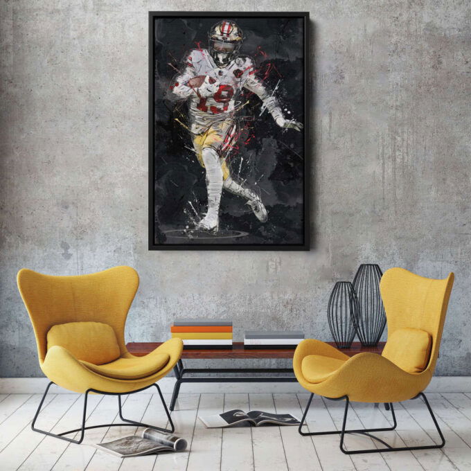 Deebo Samuel Art San Francisco 49ers NFL Canvas Wall Art Home Decor Framed Poster Man Cave Gift