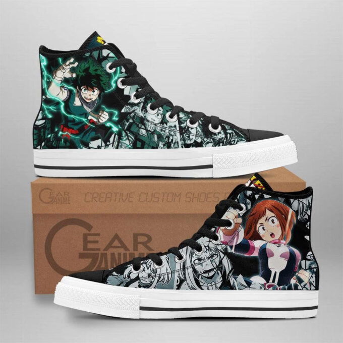 Deku and Uraraka High Top Shoes Custom My Hero Academia Anime For Fans
